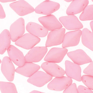 Mini GemDuo 2-Hole Diamond Shaped Bead, Bondeli Matte Soft Pink, 7.5 grams