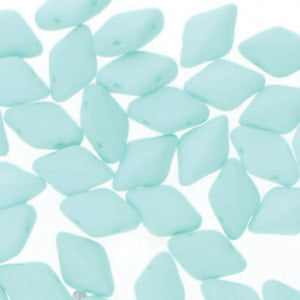 Mini GemDuo 2-Hole Diamond Shaped Bead, Bondeli Matte Mint, 7.5 grams