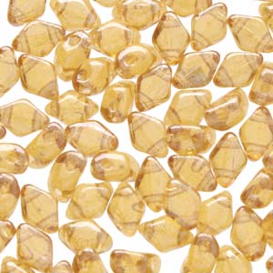 Mini GemDuo 2-Hole Diamond Shaped Bead, Topaz White Luster, 7.5 grams