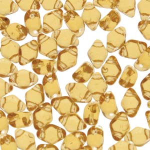 Mini GemDuo 2-Hole Diamond Shaped Bead, Topaz, 7.5 grams