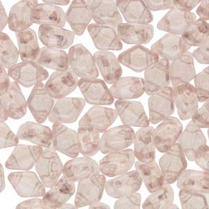 Mini GemDuo 2-Hole Diamond Shaped Bead, Rosaline White Luster, 7.5 grams