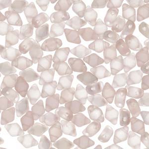 Mini GemDuo 2-Hole Diamond Shaped Bead, Rosaline AB Matte, 7.5 grams