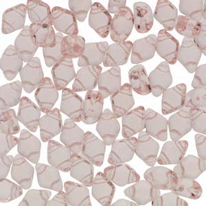 Mini GemDuo 2-Hole Diamond Shaped Bead, Rosalin, 7.5 grams