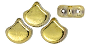 Ginko Beads, Polished Brass, 8 grams