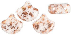 Ginko Beads, Copper Splash White, 8 grams