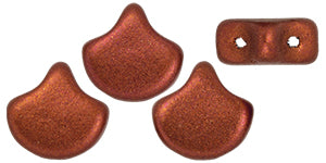 Ginko Beads, Matte Metallic Dark Copper, 8 grams