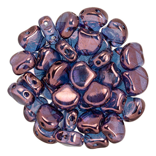 Ginko Beads, Luster Transparent Amethyst, 8 grams