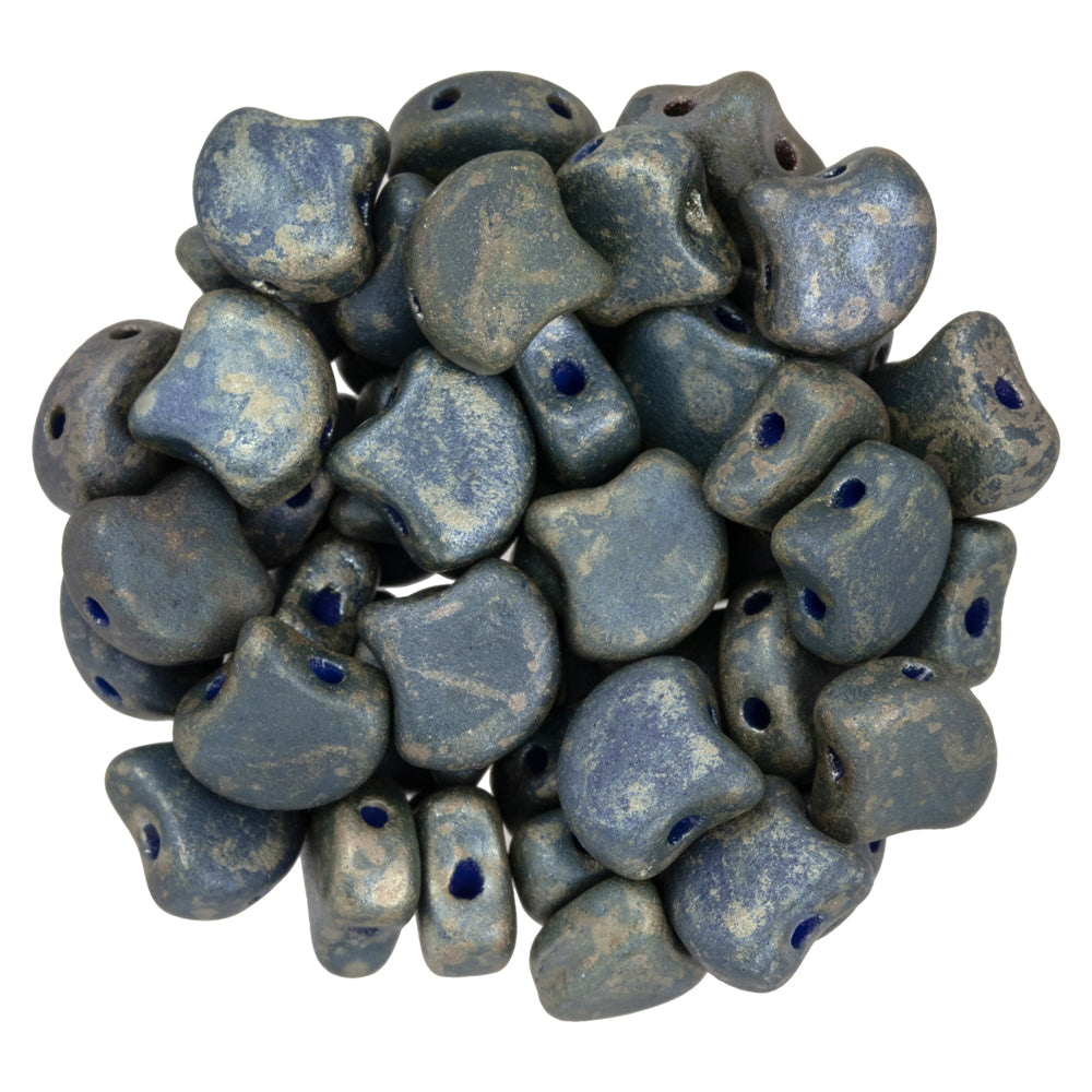 Ginko Beads, Matte Opaque Blue Rembrandt, 8 grams