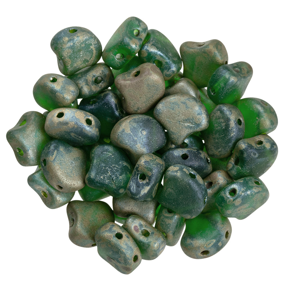 Ginko Beads, Matte Chrysolite Rembrandt, 8 grams