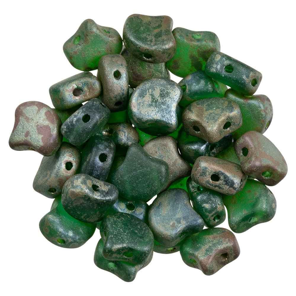 Ginko Beads, Matte Emerald Rembrandt, 8 grams