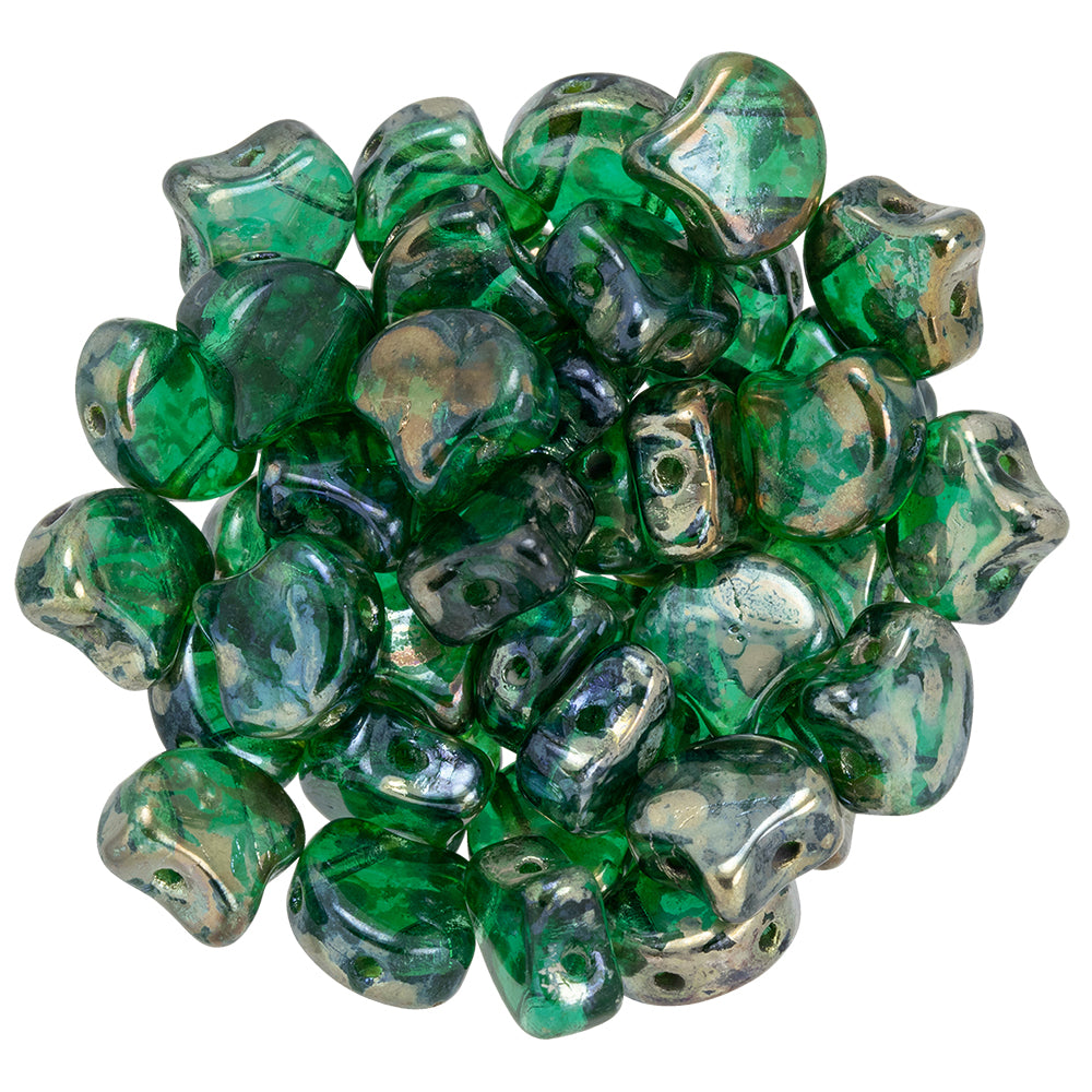 Ginko Beads, Emerald Rembrandt, 8 grams
