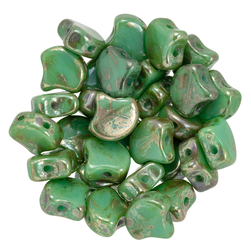 Ginko Beads, Opaque Turquoise Rembrandt, 8 grams