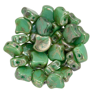 Ginko Beads, Opaque Turquoise Rembrandt, 8 grams