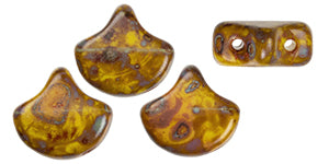 Ginko Beads, Opaque Yellow Picasso, 8 grams