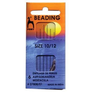 Pony Beading Needles Assorted Sizes, 6 pack