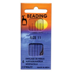 Pony Beading Needles #11, 6 pack