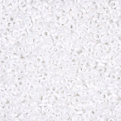 Miyuki 2.2mm Spacer Bead, Unicorn Matte White AB, SPR2-0402FR, 7 grams