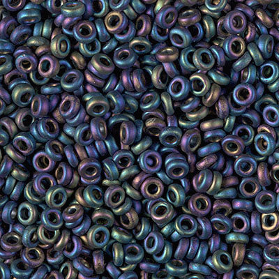 Miyuki 3mm Spacer Bead, Matte Black AB, SPR3-0401FR, 8 grams