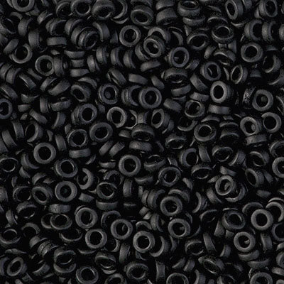 Miyuki 3mm Spacer Bead, Matte Black, SPR3-0401F, 8 grams