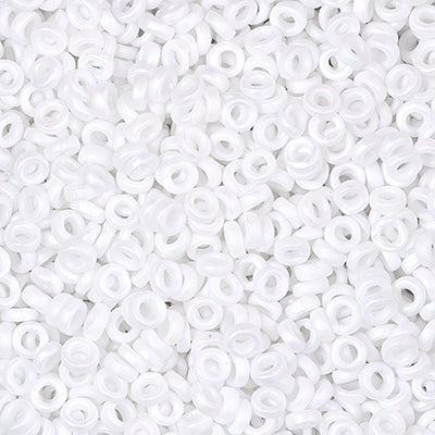 Miyuki 3mm Spacer Bead, Unicorn Matte White AB, SPR3-0402FR, 8 grams