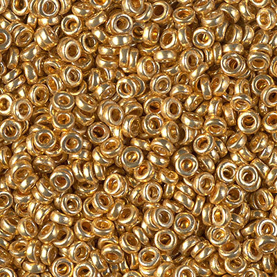 Miyuki 3mm Spacer Bead, Duracoat Galvanized Gold, SPR3-4202, 8 grams