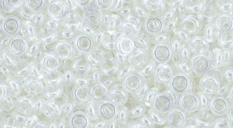 Toho Demi Round 8/0 Seed Bead, Transparent-Lustered Crystal, TN-08-101 - Barrel of Beads