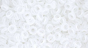Toho Demi Round 8/0 Seed Bead, Transparent-Frosted Crystal, TN-08-1F - Barrel of Beads