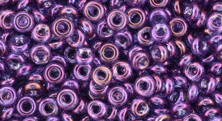 Toho Demi Round 8/0 Seed Bead, Gold-Lustered Dark Amethyst, TN-08-205 - Barrel of Beads