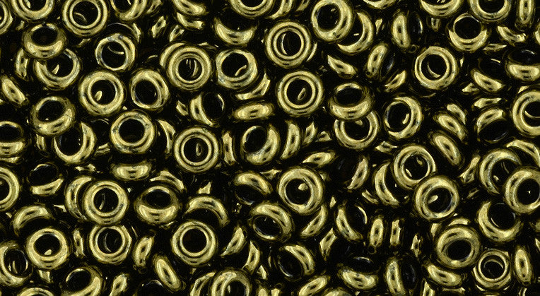 Toho Demi Round 8/0 Seed Bead, Gold-Lustered Dark Antique Bronze, TN-08-422 - Barrel of Beads
