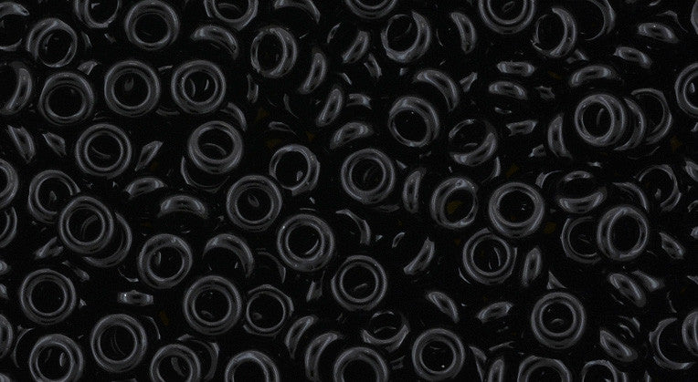 Toho Demi Round 8/0 Seed Bead, Opaque Jet, TN-08-49 - Barrel of Beads