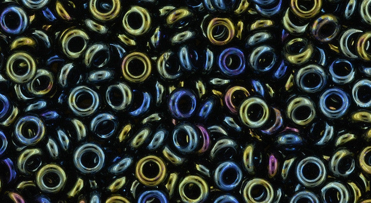 Toho Demi Round 8/0 Seed Bead, Metallic Iris Green/Brown, TN-08-84 - Barrel of Beads