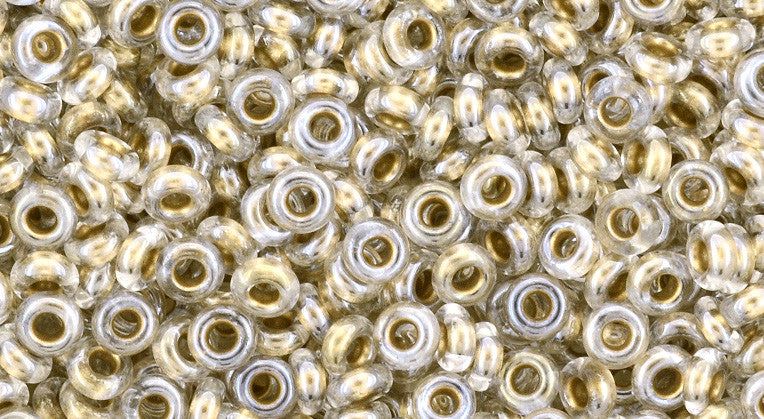 Toho Demi Round 8/0 Seed Bead, Gold-Lined Crystal, TN-08-989 - Barrel of Beads