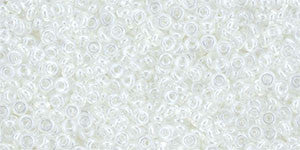 Toho Demi Round 11/0 Seed Bead, Transparent-Lustered Crystal, TN-11-101 - Barrel of Beads