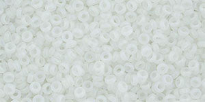 Toho Demi Round 11/0 Seed Bead, Transparent-Rainbow-Frosted Crystal, TN-11-161F - Barrel of Beads