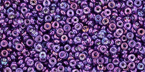 Toho Demi Round 11/0 Seed Bead, Gold-Lustered Dark Amethyst, TN-11-205 - Barrel of Beads