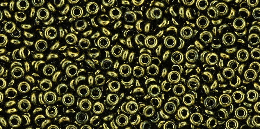 Toho Demi Round 11/0 Seed Bead, Gold-Lustered Dark Antique Bronze, TN-11-422 - Barrel of Beads
