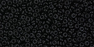 Toho Demi Round 11/0 Seed Bead, Opaque Jet, TN-11-49 - Barrel of Beads