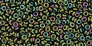 Toho Demi Round 11/0 Seed Bead, Higher-Metallic Iris Olivine, TN-11-508 - Barrel of Beads