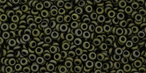 Toho Demi Round 11/0 Seed Bead, Matte-Color Dark Olive, TN-11-617 - Barrel of Beads