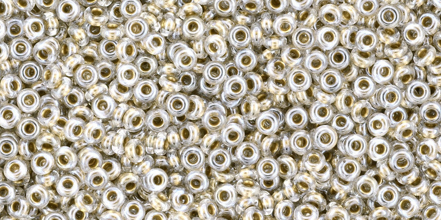Toho Demi Round 11/0 Seed Bead, Gold-Lined Crystal, TN-11-989 - Barrel of Beads