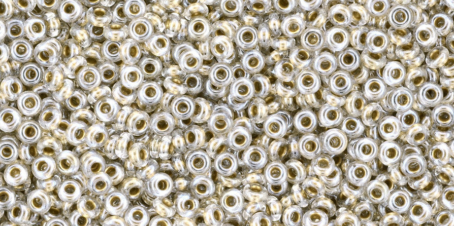 Toho Demi Round 11/0 Seed Bead, Gold-Lined Crystal, TN-11-989