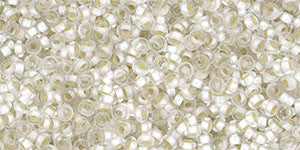 Toho Demi Round 11/0 Seed Bead, PermaFinish - Silver-Lined Frosted Crystal, TN-11-PF21F - Barrel of Beads