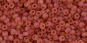 Toho 11/0 Round Japanese Seed Bead, #241F, Inside Color Rainbow Frost Lt Topaz/Mauve Lined