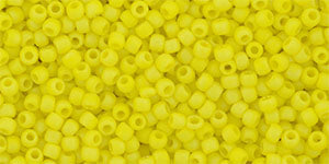 Toho 11/0 Round Japanese Seed Bead, #402F, Opaque Rainbow Frost Dandelion, 13 grams