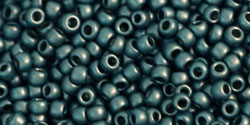 Toho 11/0 Round Japanese Seed Bead, #519F, Higher Metallic Frost Teal Hematite