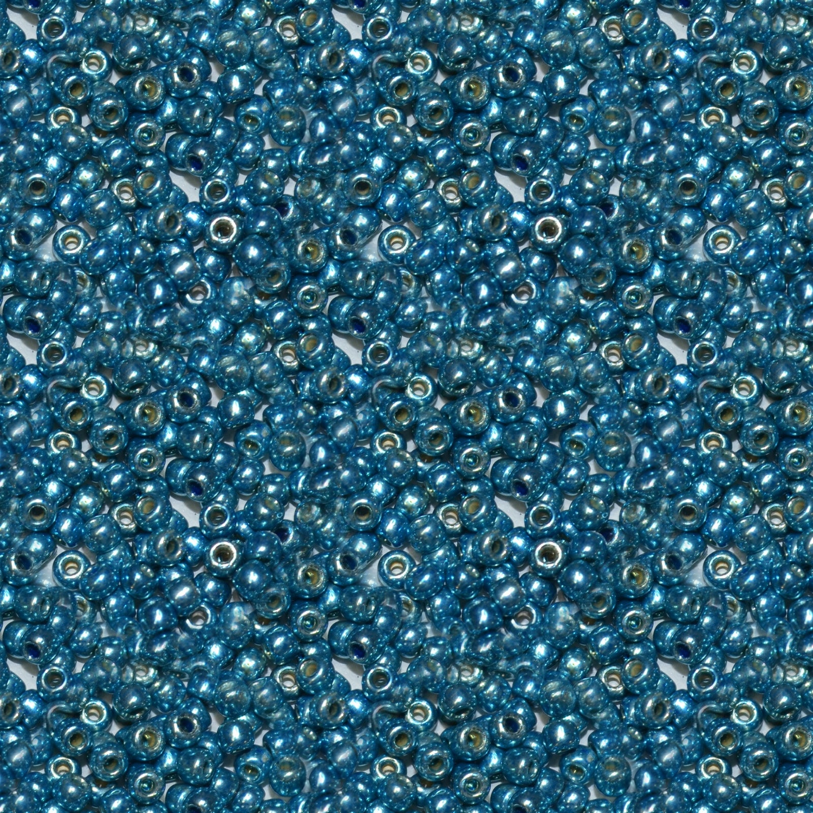 Toho 11/0 Round Japanese Seed Bead, #582PF, Light Teal Blue Galvanized PermaFinish