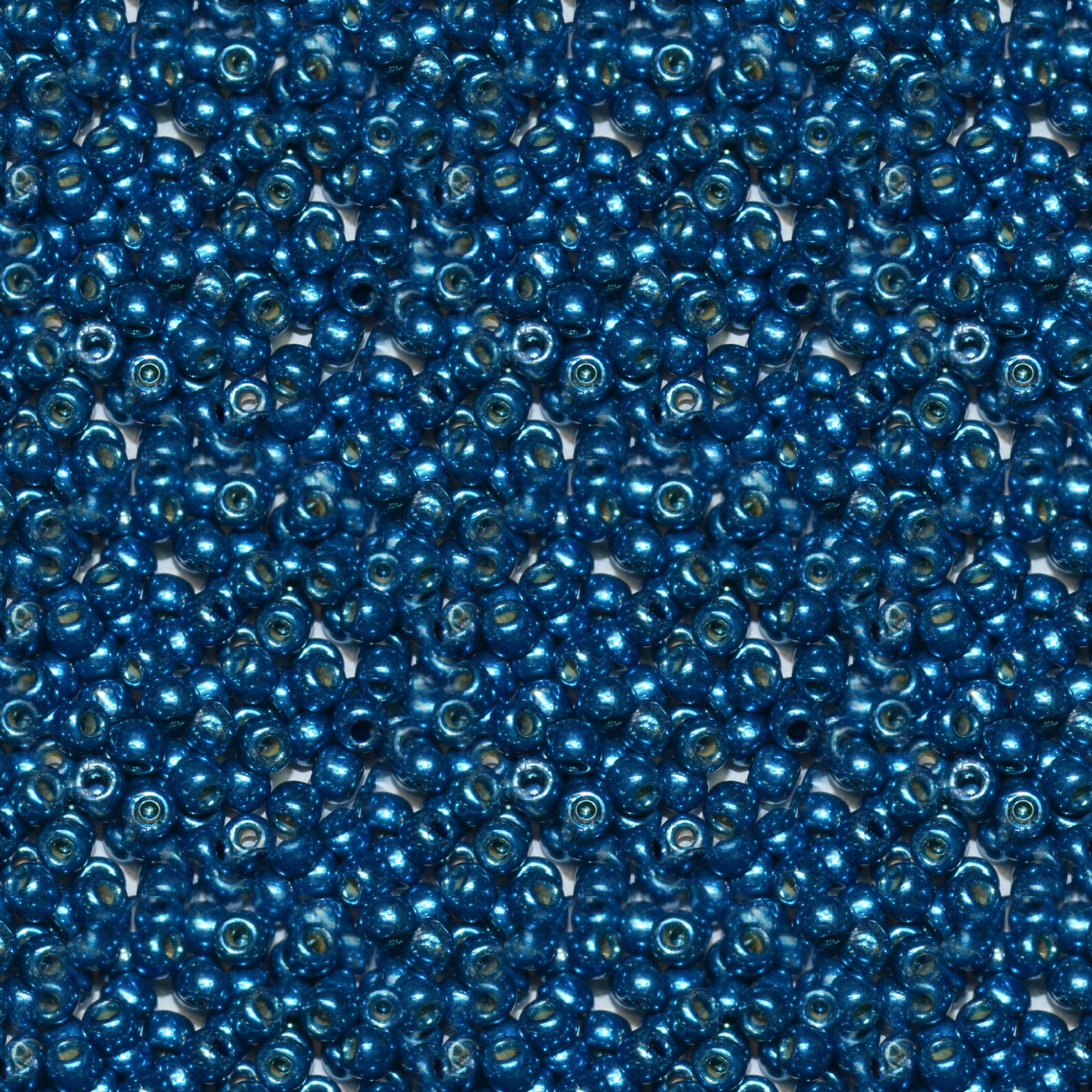 Toho 11/0 Round Japanese Seed Bead, #584PF, Dark Teal Blue Galvanized PermaFinish