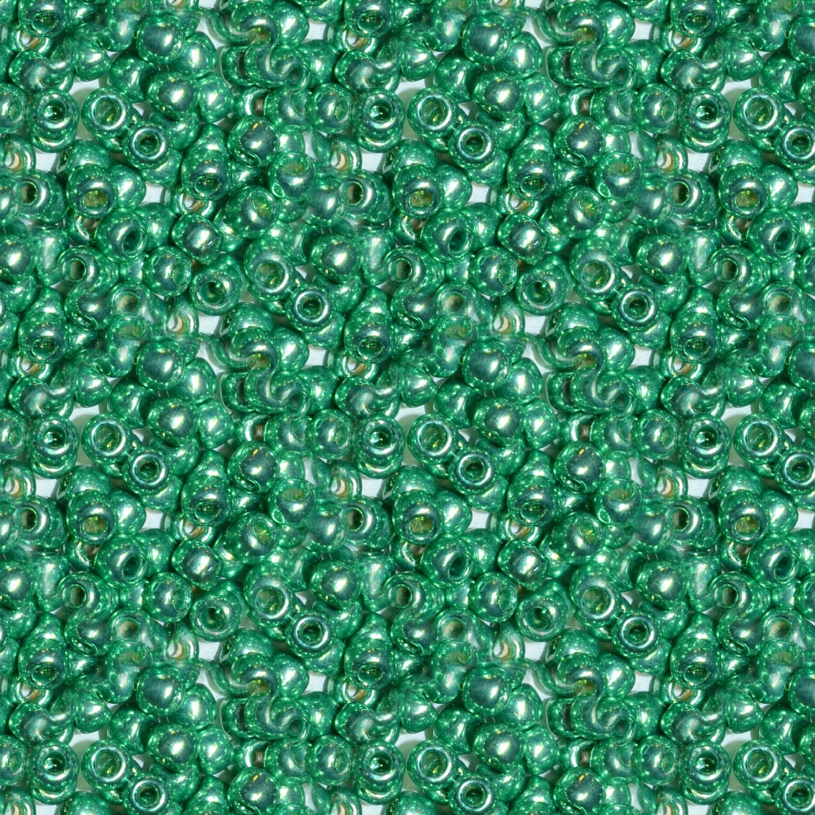 Toho 11/0 Round Japanese Seed Bead, #588PF, Spearmint Galvanized PermaFinish