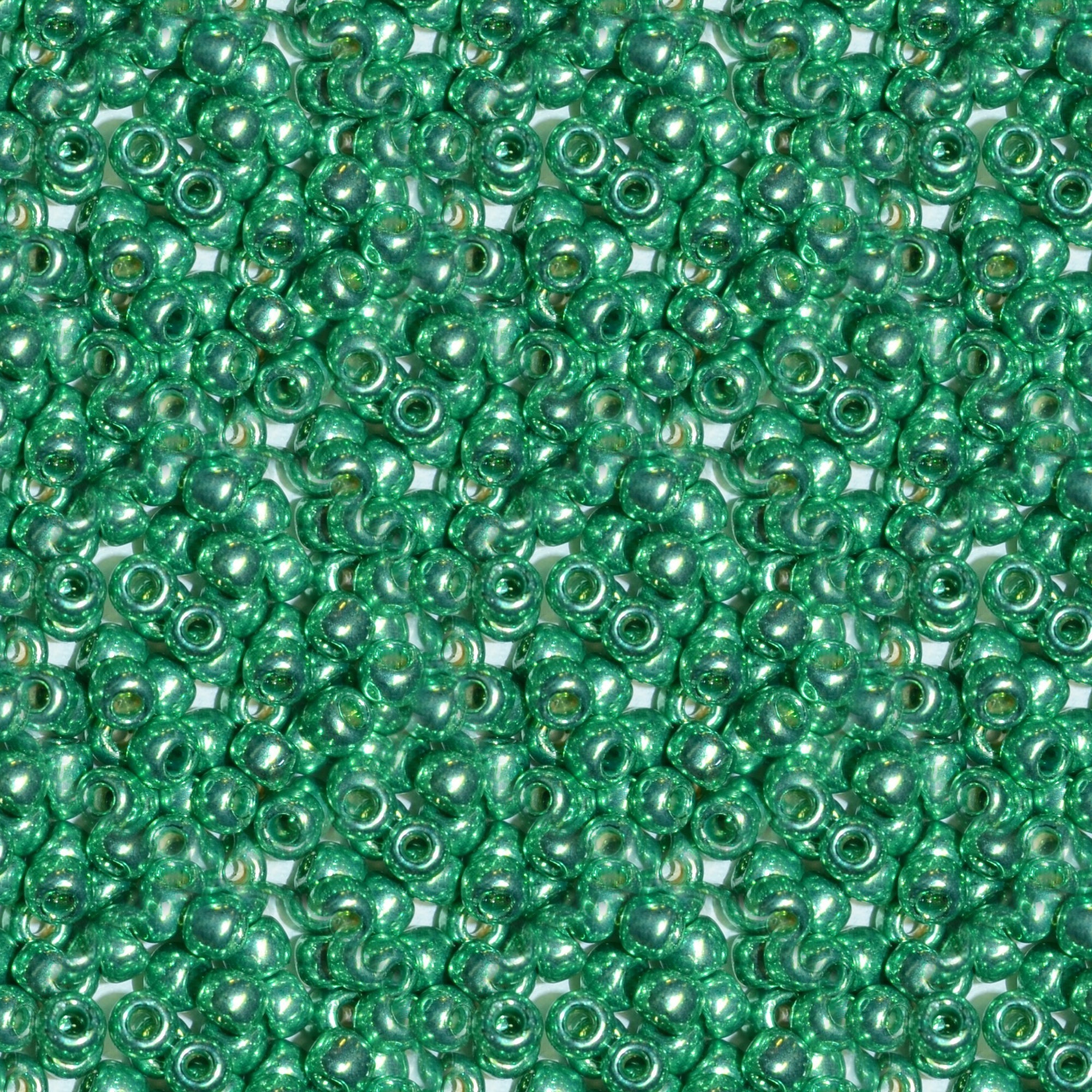 Toho 11/0 Round Japanese Seed Bead, #588PF, Spearmint Galvanized PermaFinish