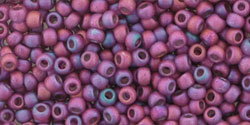 Toho 11/0 Round Japanese Seed Bead, #625F, Gold Lustered Matte Plum